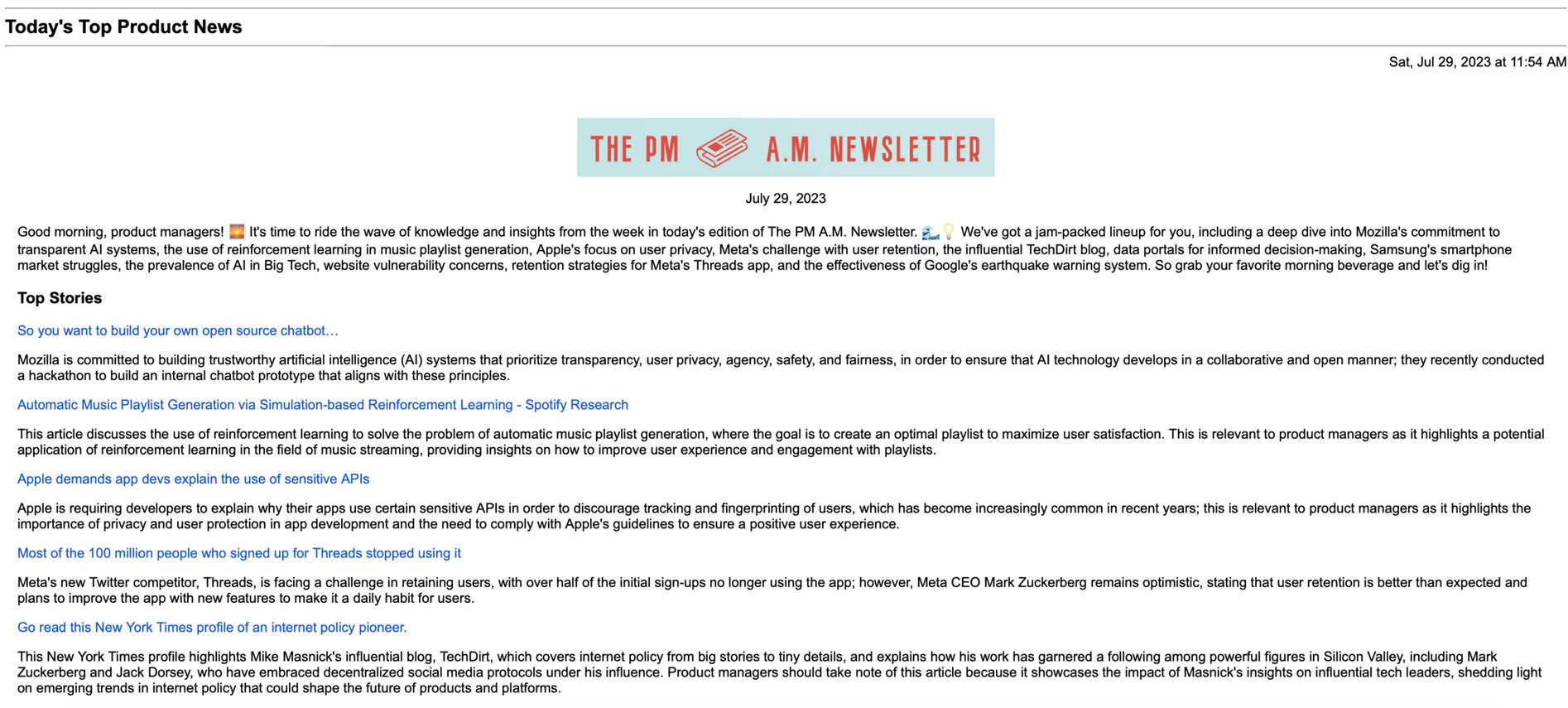 PM Newsletter